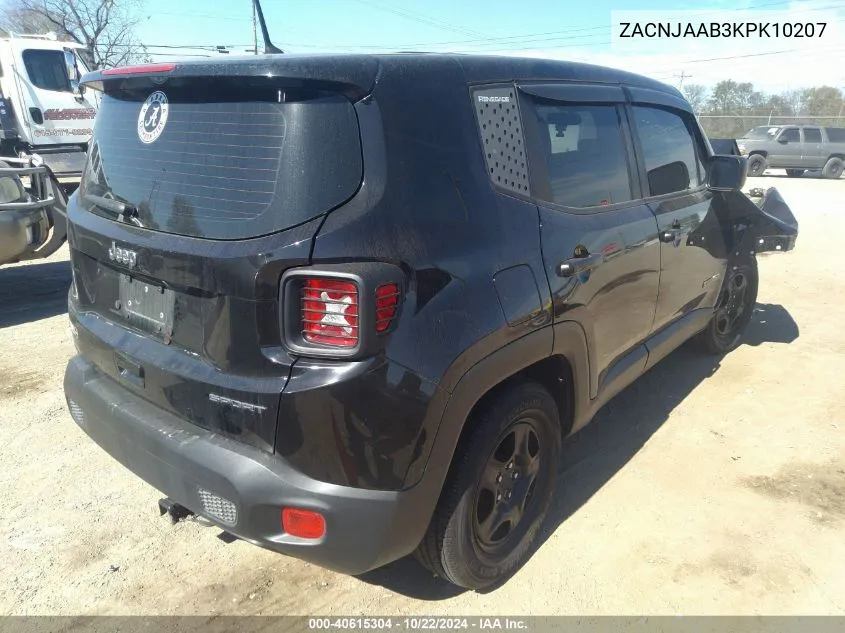 2019 Jeep Renegade Sport Fwd VIN: ZACNJAAB3KPK10207 Lot: 40615304