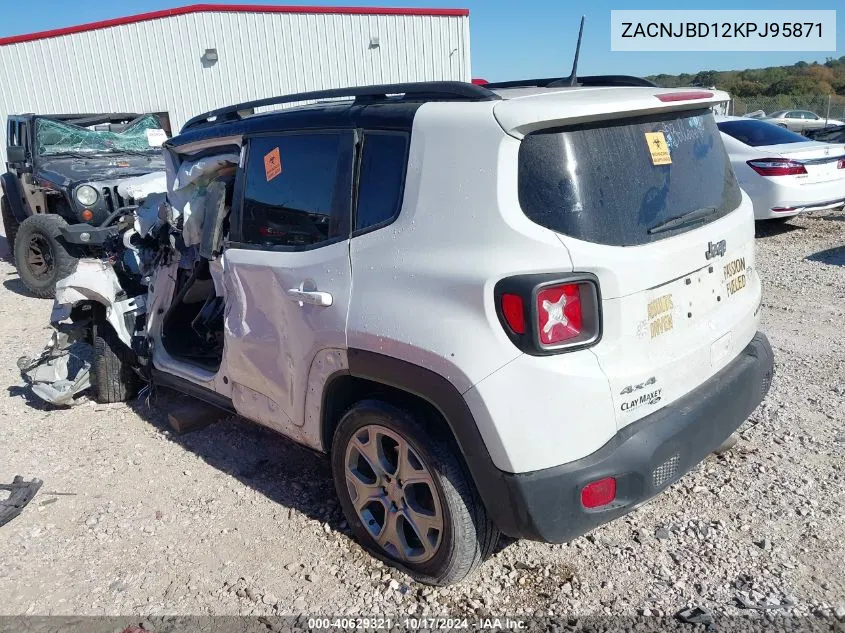 2019 Jeep Renegade Limited 4X4 VIN: ZACNJBD12KPJ95871 Lot: 40629321