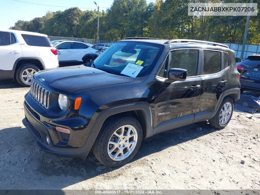 2019 Jeep Renegade Latitude Fwd VIN: ZACNJABBXKPK07206 Lot: 40650517