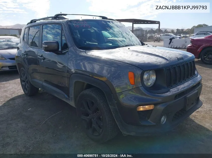 2019 Jeep Renegade Altitude 4X4 VIN: ZACNJBBB1KPJ99793 Lot: 40698751