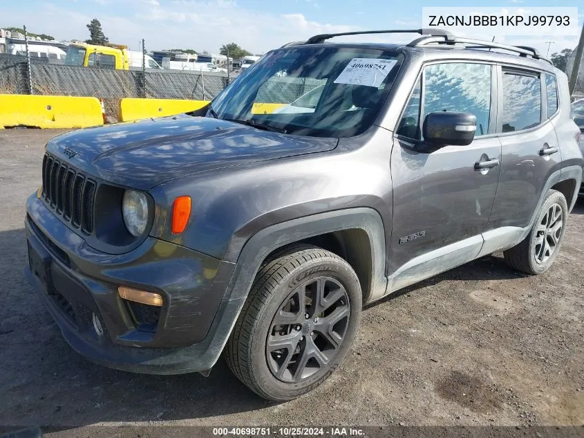 2019 Jeep Renegade Altitude 4X4 VIN: ZACNJBBB1KPJ99793 Lot: 40698751