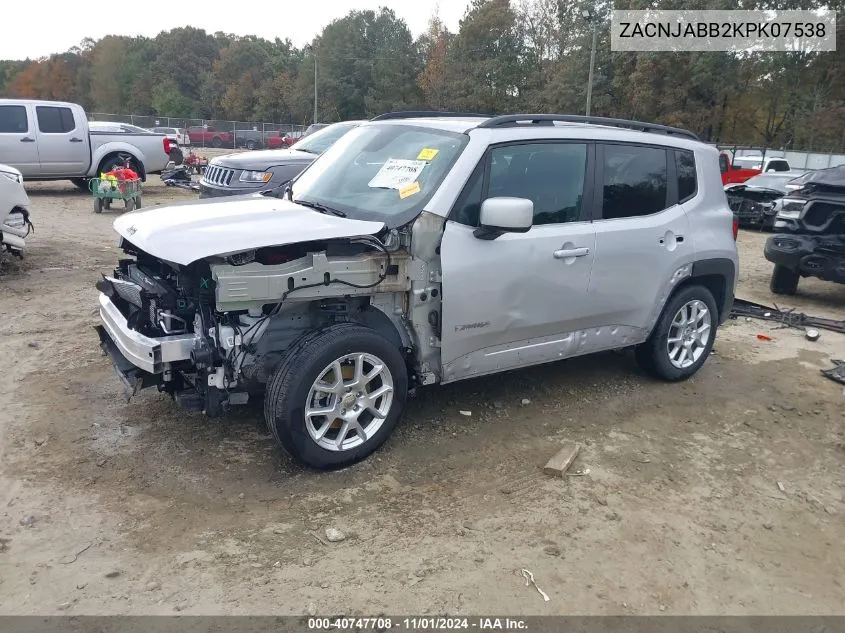 2019 Jeep Renegade Latitude Fwd VIN: ZACNJABB2KPK07538 Lot: 40747708