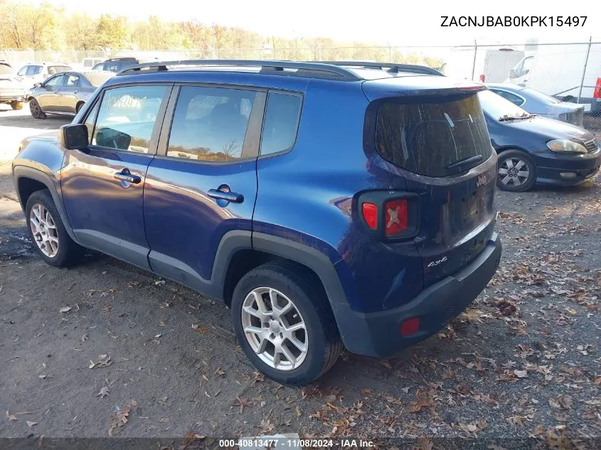 2019 Jeep Renegade Sport 4X4 VIN: ZACNJBAB0KPK15497 Lot: 40813477