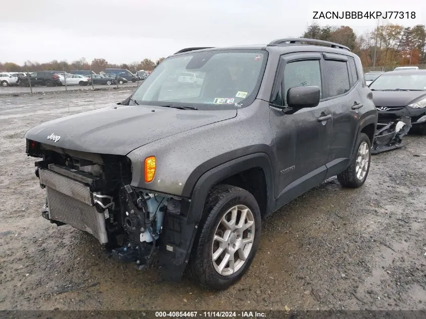 2019 Jeep Renegade Latitude 4X4 VIN: ZACNJBBB4KPJ77318 Lot: 40854467