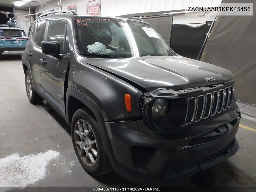 2019 Jeep Renegade Sport Fwd VIN: ZACNJAAB1KPK45456 Lot: 40871115