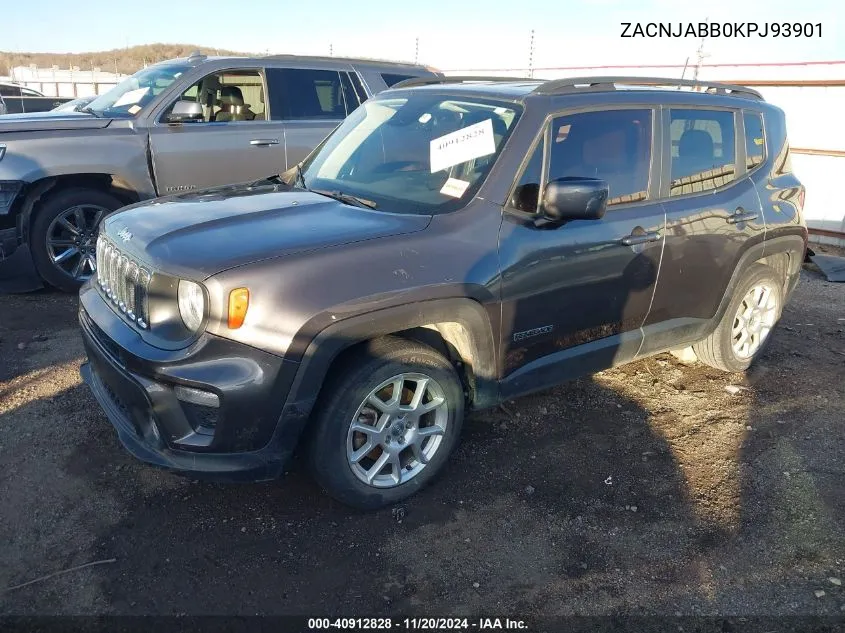 2019 Jeep Renegade Latitude Fwd VIN: ZACNJABB0KPJ93901 Lot: 40912828