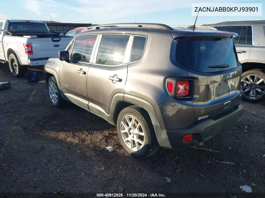 2019 Jeep Renegade Latitude Fwd VIN: ZACNJABB0KPJ93901 Lot: 40912828