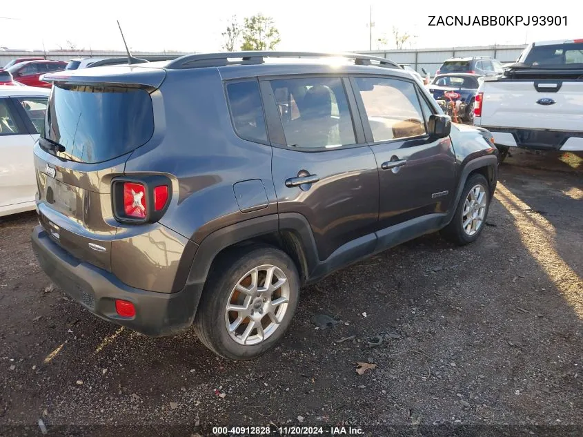 2019 Jeep Renegade Latitude Fwd VIN: ZACNJABB0KPJ93901 Lot: 40912828