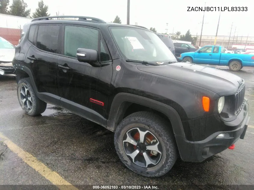 2020 Jeep Renegade Trailhawk 4X4 VIN: ZACNJBC11LPL83333 Lot: 36052103