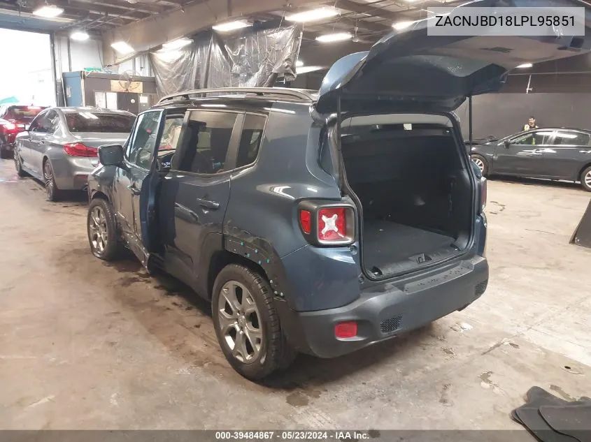 2020 Jeep Renegade Limited 4X4 VIN: ZACNJBD18LPL95851 Lot: 39484867