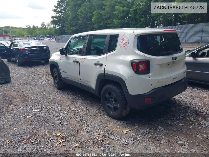 ZACNJBAB5LPL45728 2020 Jeep Renegade Sport 4X4