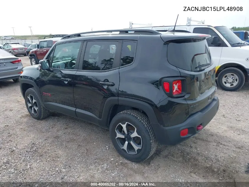 2020 Jeep Renegade Trailhawk 4X4 VIN: ZACNJBC15LPL48908 Lot: 40085202