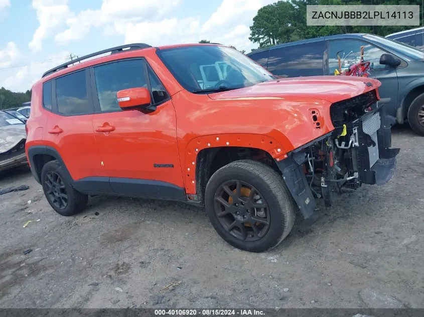 2020 Jeep Renegade Altitude 4X4 VIN: ZACNJBBB2LPL14113 Lot: 40106920