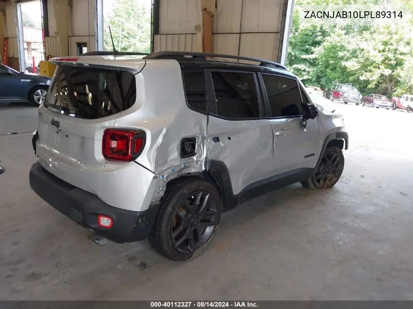 2020 Jeep Renegade High Altitude Fwd VIN: ZACNJAB10LPL89314 Lot: 40112327