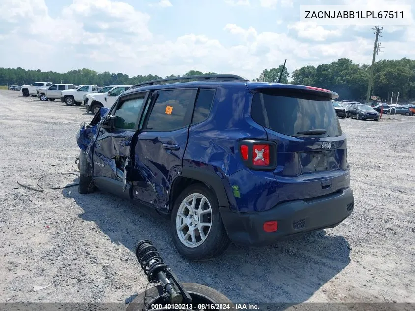 ZACNJABB1LPL67511 2020 Jeep Renegade Latitude Fwd