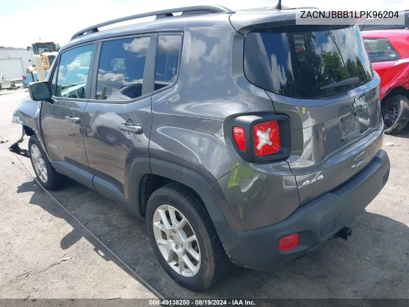 2020 Jeep Renegade Latitude 4X4 VIN: ZACNJBBB1LPK96204 Lot: 40138250