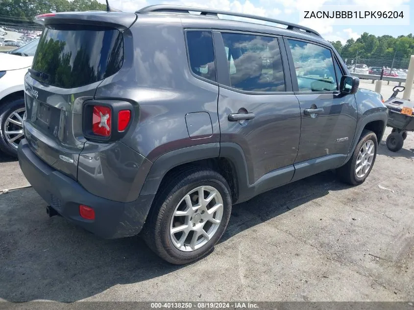 2020 Jeep Renegade Latitude 4X4 VIN: ZACNJBBB1LPK96204 Lot: 40138250