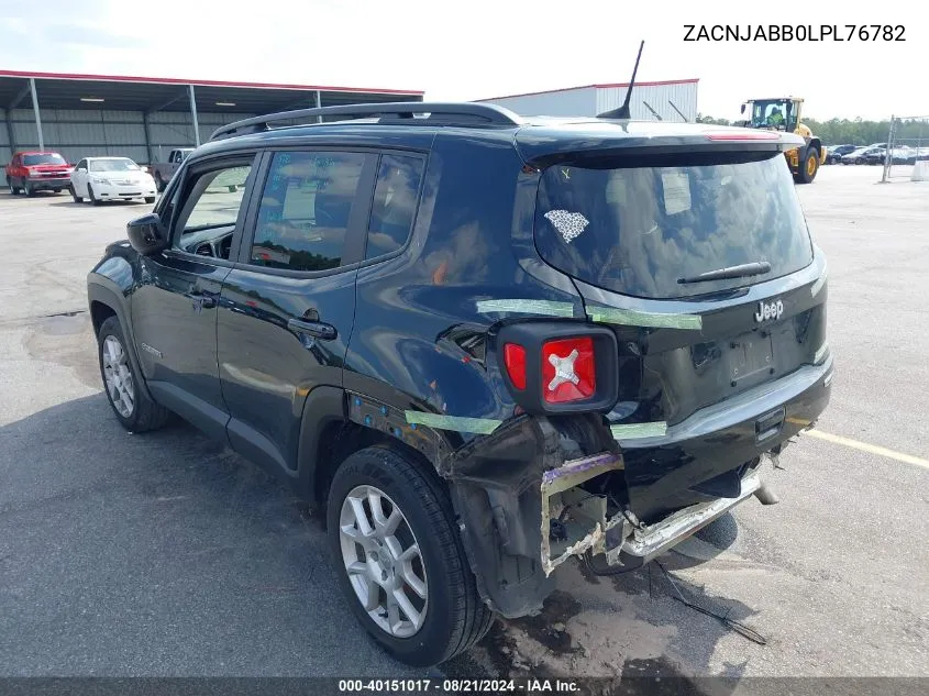 2020 Jeep Renegade Latitude Fwd VIN: ZACNJABB0LPL76782 Lot: 40151017