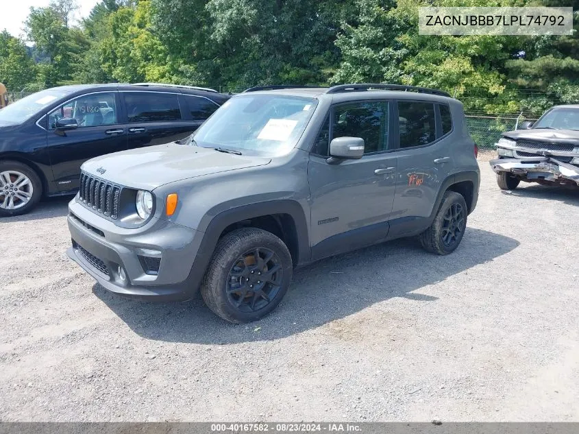 2020 Jeep Renegade Altitude 4X4 VIN: ZACNJBBB7LPL74792 Lot: 40167582