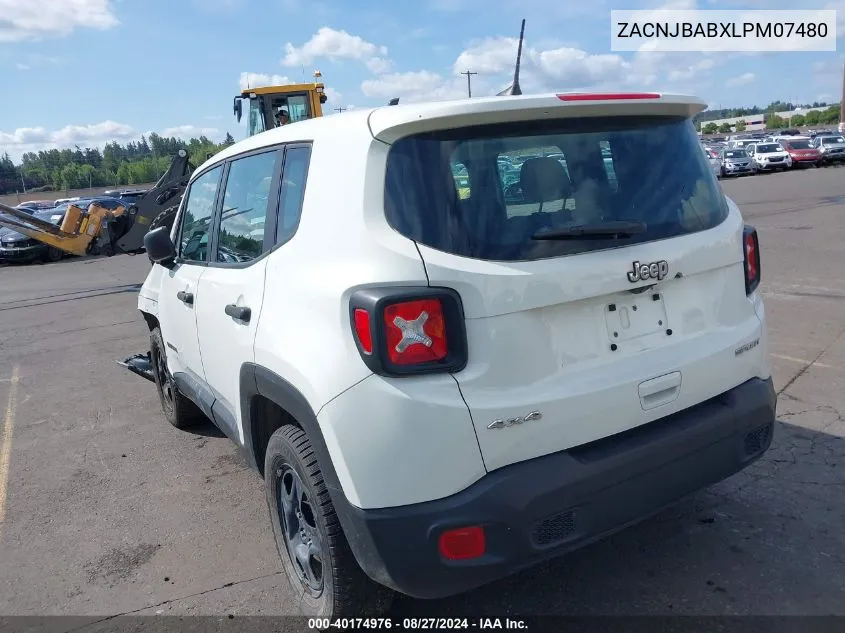 2020 Jeep Renegade Sport 4X4 VIN: ZACNJBABXLPM07480 Lot: 40174976