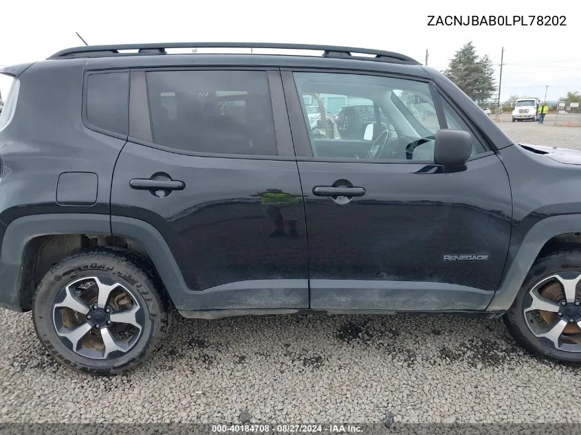 ZACNJBAB0LPL78202 2020 Jeep Renegade North Edition 4X4