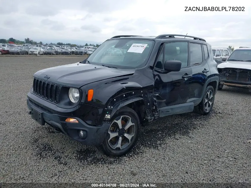 ZACNJBAB0LPL78202 2020 Jeep Renegade North Edition 4X4