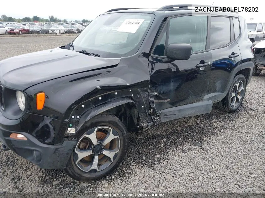 ZACNJBAB0LPL78202 2020 Jeep Renegade North Edition 4X4