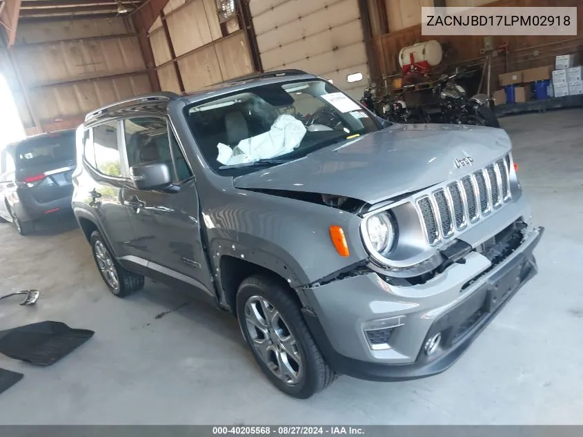 ZACNJBD17LPM02918 2020 Jeep Renegade Limited 4X4