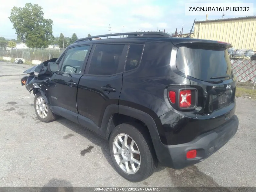 2020 Jeep Renegade Sport 4X4 VIN: ZACNJBA16LPL83332 Lot: 40212715