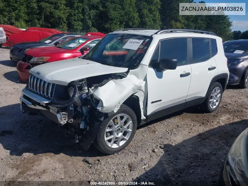 2020 Jeep Renegade Sport Fwd VIN: ZACNJAAB8LPM03826 Lot: 40242980