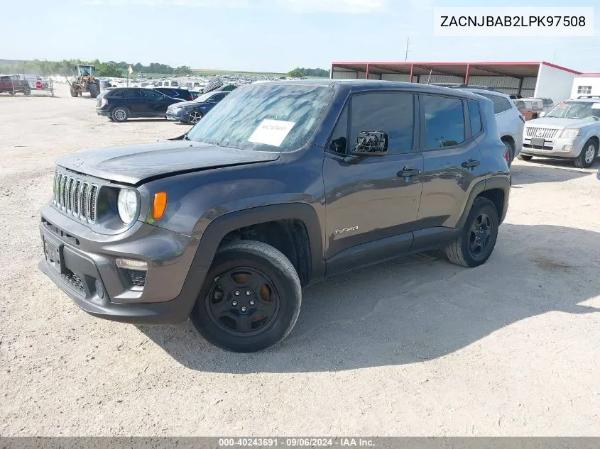 2020 Jeep Renegade Sport 4X4 VIN: ZACNJBAB2LPK97508 Lot: 40243691