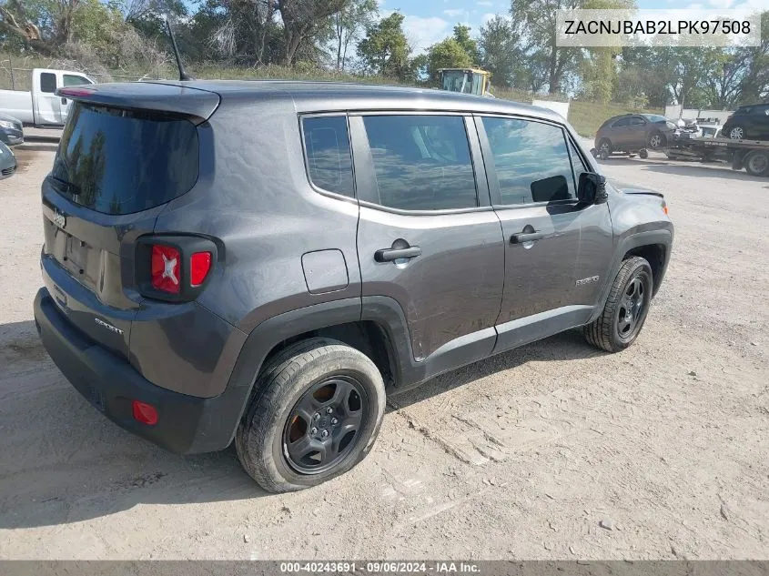 2020 Jeep Renegade Sport 4X4 VIN: ZACNJBAB2LPK97508 Lot: 40243691