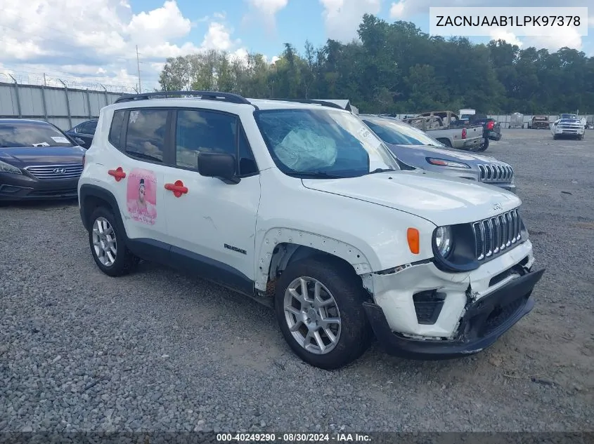 2020 Jeep Renegade Sport Fwd VIN: ZACNJAAB1LPK97378 Lot: 40249290