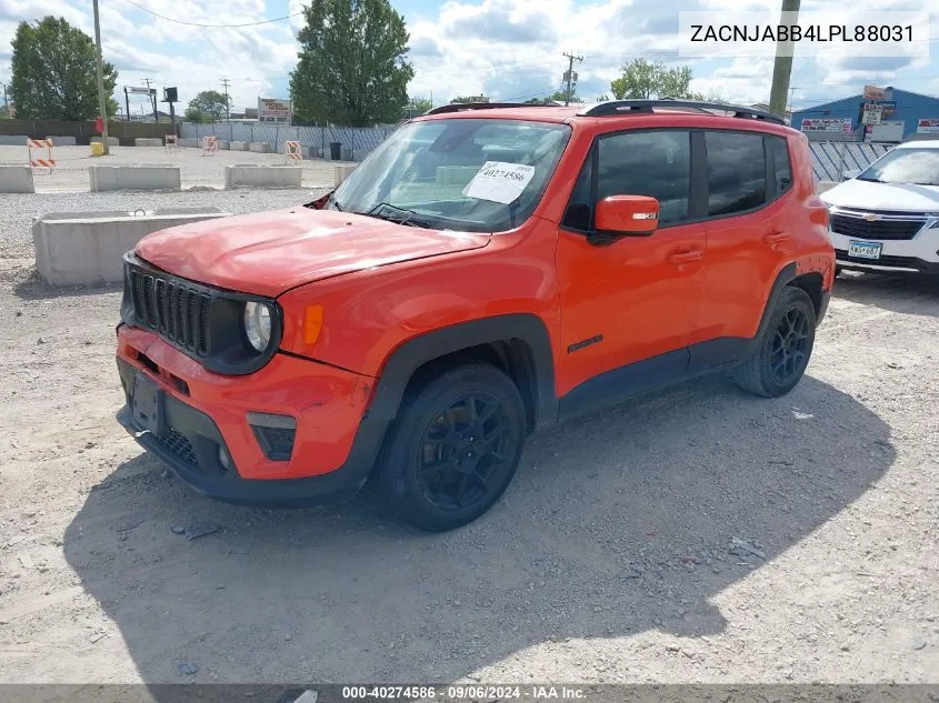 2020 Jeep Renegade Altitude Fwd VIN: ZACNJABB4LPL88031 Lot: 40274586