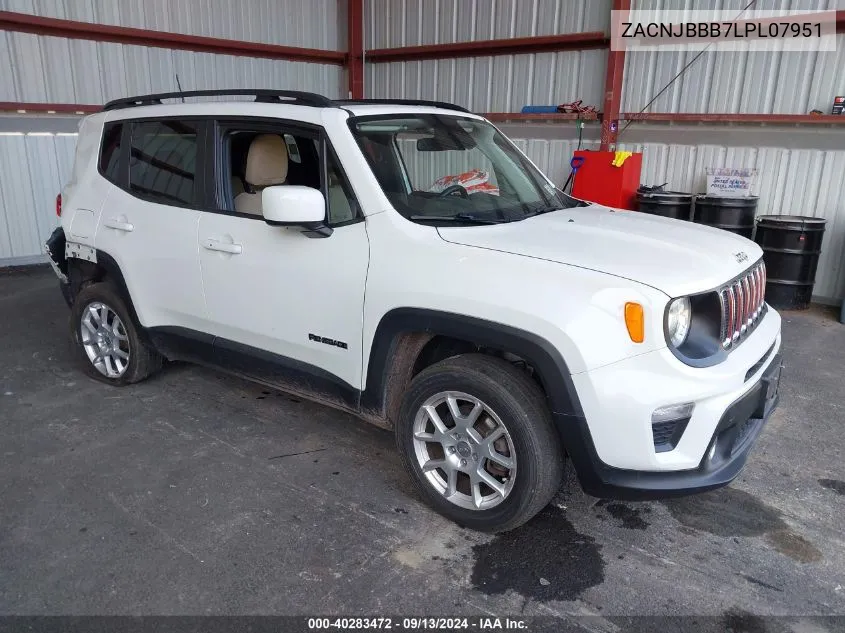 2020 Jeep Renegade Latitude 4X4 VIN: ZACNJBBB7LPL07951 Lot: 40283472