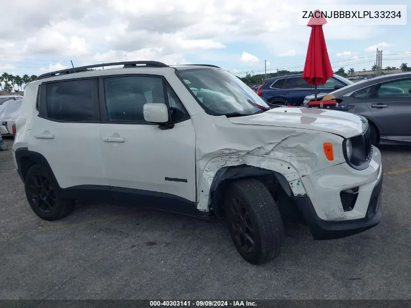 2020 Jeep Renegade Altitude 4X4 VIN: ZACNJBBBXLPL33234 Lot: 40303141