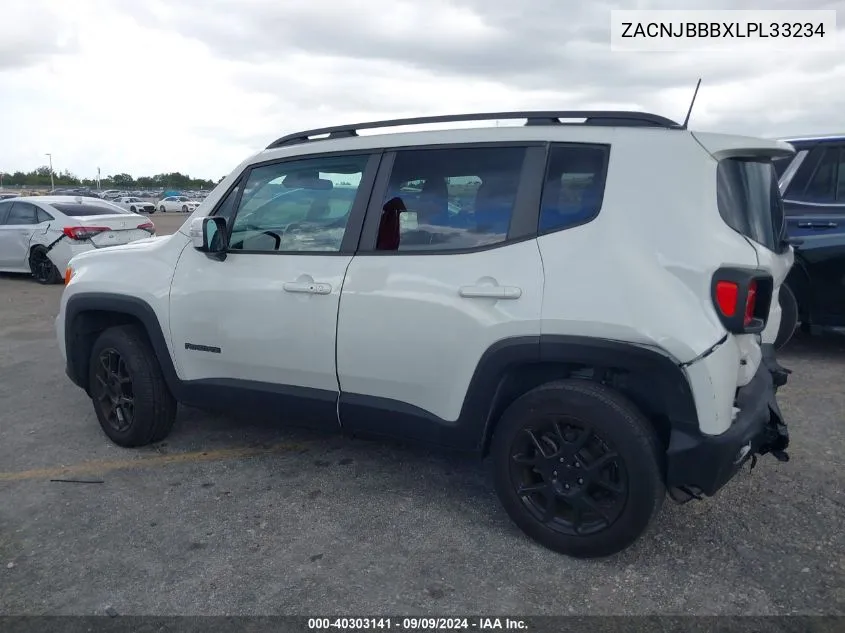 2020 Jeep Renegade Altitude 4X4 VIN: ZACNJBBBXLPL33234 Lot: 40303141