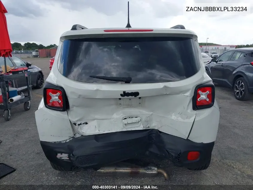 2020 Jeep Renegade Altitude 4X4 VIN: ZACNJBBBXLPL33234 Lot: 40303141