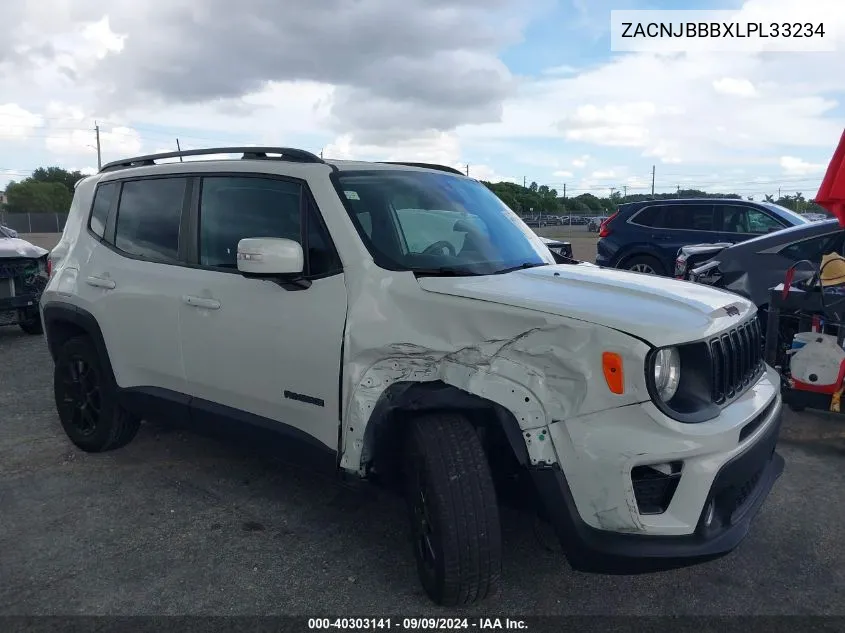 2020 Jeep Renegade Altitude 4X4 VIN: ZACNJBBBXLPL33234 Lot: 40303141