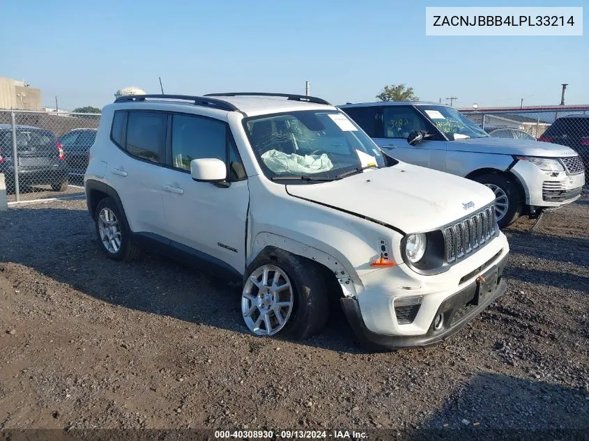 2020 Jeep Renegade Latitude VIN: ZACNJBBB4LPL33214 Lot: 40308930