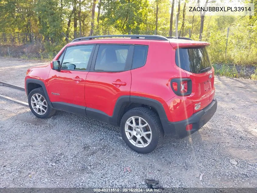 2020 Jeep Renegade Latitude 4X4 VIN: ZACNJBBBXLPL33914 Lot: 40311515