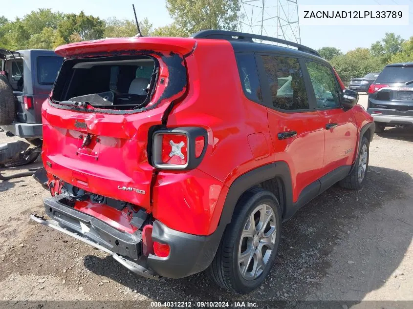 2020 Jeep Renegade Limited Fwd VIN: ZACNJAD12LPL33789 Lot: 40312212