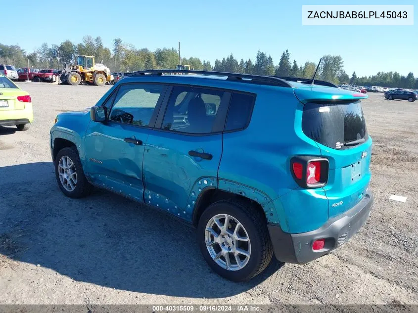 ZACNJBAB6LPL45043 2020 Jeep Renegade Sport 4X4