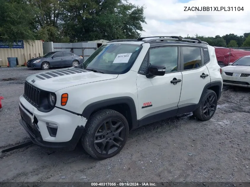 2020 Jeep Renegade Latitude VIN: ZACNJBB1XLPL31104 Lot: 40317055