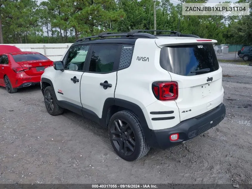 2020 Jeep Renegade Latitude VIN: ZACNJBB1XLPL31104 Lot: 40317055