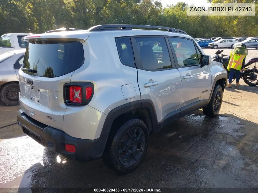 2020 Jeep Renegade Altitude 4X4 VIN: ZACNJBBBXLPL42743 Lot: 40320433