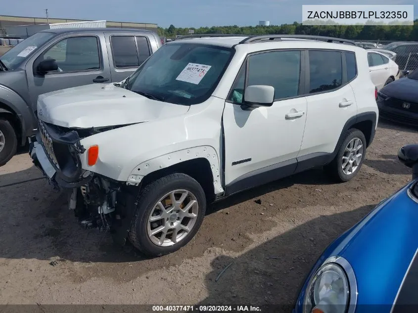 2020 Jeep Renegade Latitude 4X4 VIN: ZACNJBBB7LPL32350 Lot: 40377471