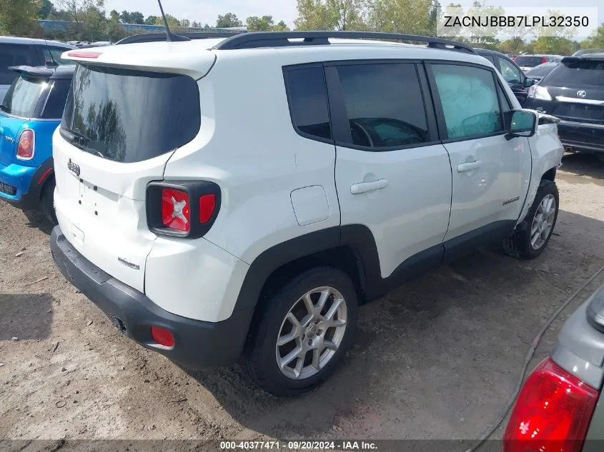 2020 Jeep Renegade Latitude 4X4 VIN: ZACNJBBB7LPL32350 Lot: 40377471