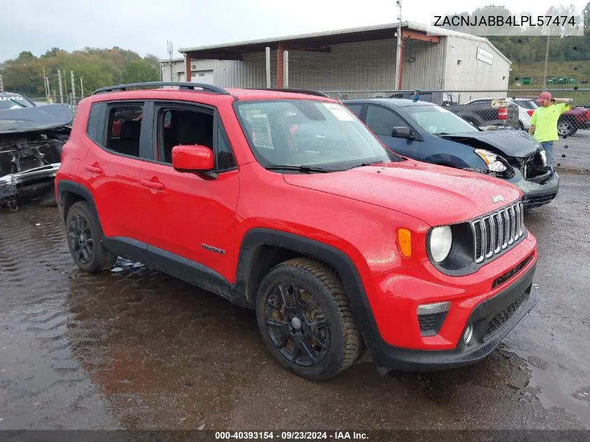 2020 Jeep Renegade Latitude Fwd VIN: ZACNJABB4LPL57474 Lot: 40393154