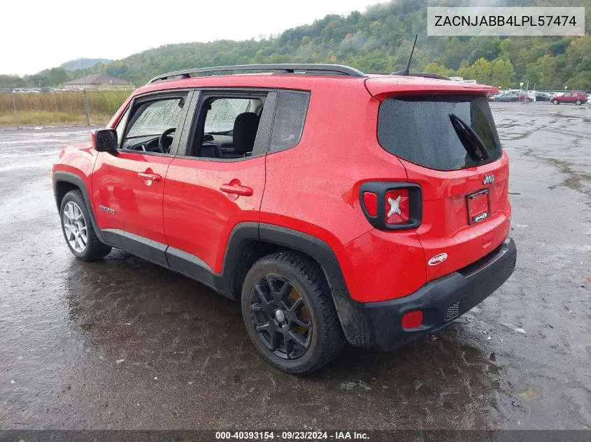 2020 Jeep Renegade Latitude Fwd VIN: ZACNJABB4LPL57474 Lot: 40393154